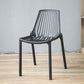 Nordic Armless Side Chairs Slat Back Chair with Plastic Legs for Home Use