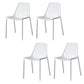 Nordic Armless Side Chairs Slat Back Chair with Plastic Legs for Home Use