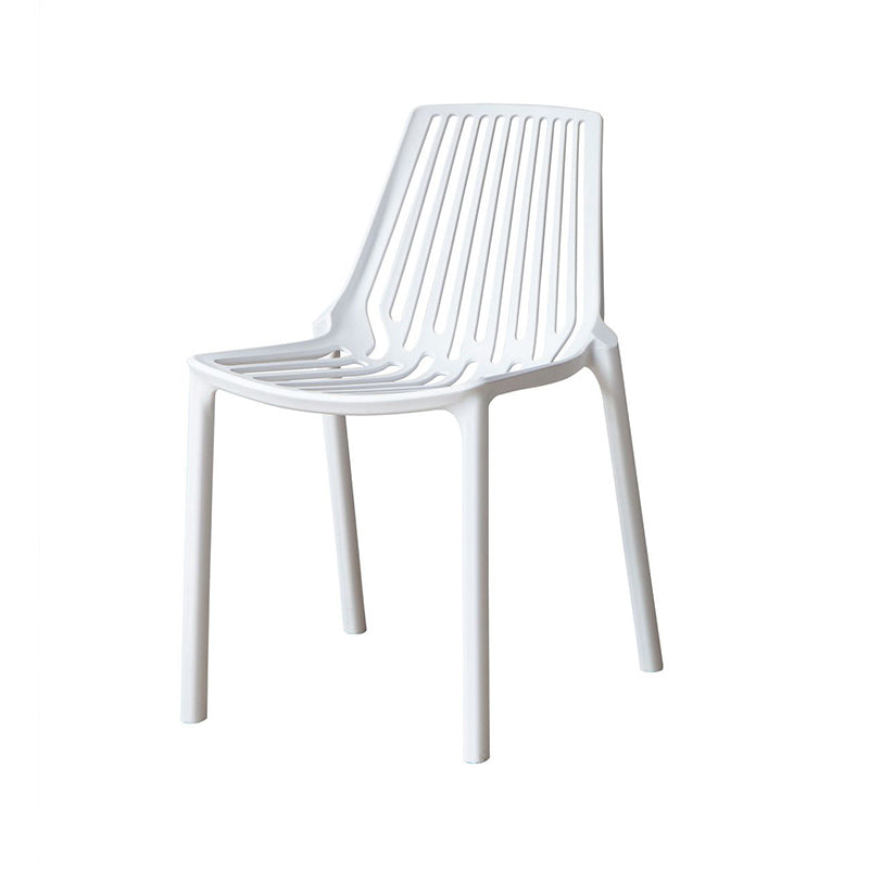 Nordic Armless Side Chairs Slat Back Chair with Plastic Legs for Home Use