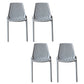 Nordic Armless Side Chairs Slat Back Chair with Plastic Legs for Home Use