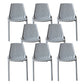 Nordic Armless Side Chairs Slat Back Chair with Plastic Legs for Home Use