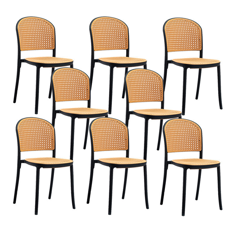 Nordic Style Armless Side Chairs Open Back Chair with Plastic Legs for Home Use