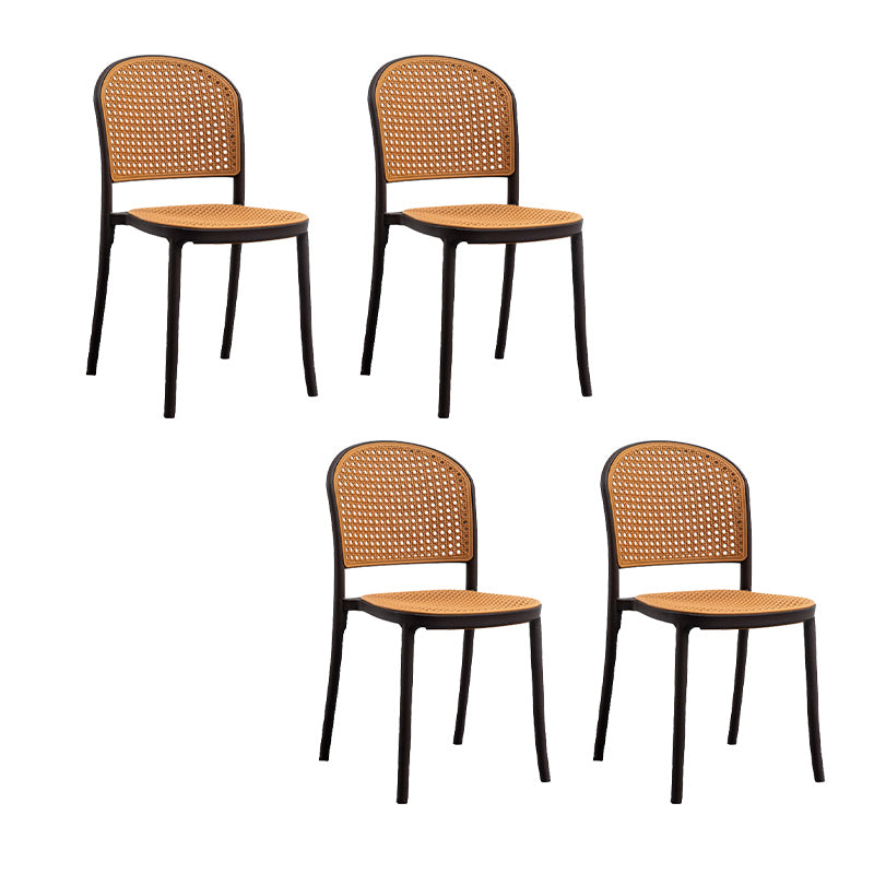 Nordic Style Armless Side Chairs Open Back Chair with Plastic Legs for Home Use