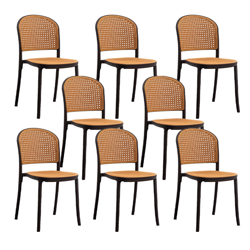 Nordic Style Armless Side Chairs Open Back Chair with Plastic Legs for Home Use