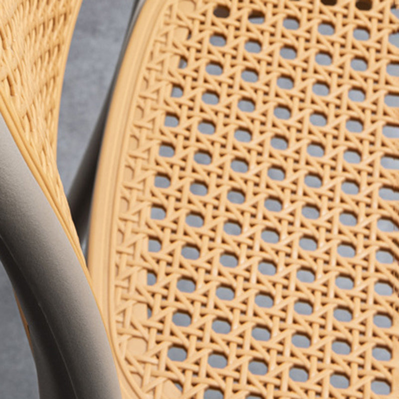 Nordic Style Armless Side Chairs Open Back Chair with Plastic Legs for Home Use