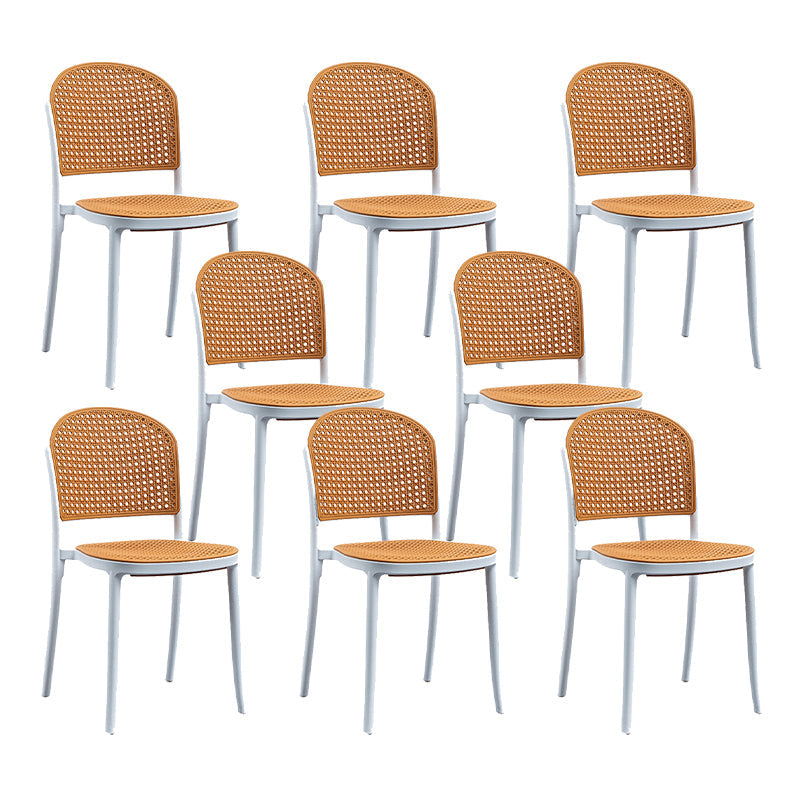 Nordic Style Armless Side Chairs Open Back Chair with Plastic Legs for Home Use