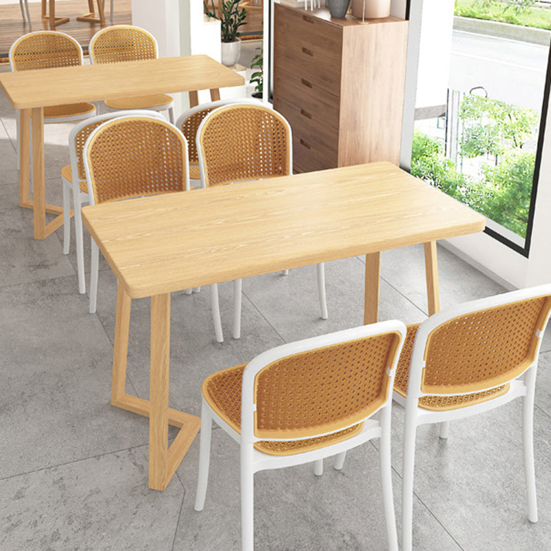 Nordic Style Armless Side Chairs Open Back Chair with Plastic Legs for Home Use