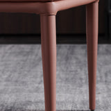 キッチン用の金属製の脚とモダンなスタイルのアームレスサイドチェアフェイクレザーチェア