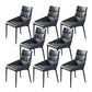 Modern Style Faux Leather Chair Armless Side Chairs with Metal Legs for Kitchen Black 8 Piece Set Clearhalo 'Dining Chairs' 'Dining Tables & Seating' 'dining_chair' 'furn' 'furn_dining_chair' 'Furniture' 'Kitchen & Dining Furniture' 6418707