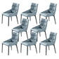Modern Style Faux Leather Chair Armless Side Chairs with Metal Legs for Kitchen Blue 8 Piece Set Clearhalo 'Dining Chairs' 'Dining Tables & Seating' 'dining_chair' 'furn' 'furn_dining_chair' 'Furniture' 'Kitchen & Dining Furniture' 6418714