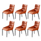 Modern Style Faux Leather Chair Armless Side Chairs with Metal Legs for Kitchen Orange 6 Piece Set Clearhalo 'Dining Chairs' 'Dining Tables & Seating' 'dining_chair' 'furn' 'furn_dining_chair' 'Furniture' 'Kitchen & Dining Furniture' 6418717