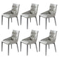 Modern Style Faux Leather Chair Armless Side Chairs with Metal Legs for Kitchen Grey 6 Piece Set Clearhalo 'Dining Chairs' 'Dining Tables & Seating' 'dining_chair' 'furn' 'furn_dining_chair' 'Furniture' 'Kitchen & Dining Furniture' 6418721