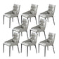 Modern Style Faux Leather Chair Armless Side Chairs with Metal Legs for Kitchen Grey 8 Piece Set Clearhalo 'Dining Chairs' 'Dining Tables & Seating' 'dining_chair' 'furn' 'furn_dining_chair' 'Furniture' 'Kitchen & Dining Furniture' 6418722