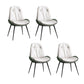 Glam Parsons Chair Faux Leather Kitchen Dining Chair with Metal Legs