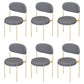 Glam Upholstered Dining Chairs Faux Leather Kitchen Chair with Metal Legs Grey 6 Piece Set Clearhalo 'Dining Chairs' 'Dining Tables & Seating' 'dining_chair' 'furn' 'furn_dining_chair' 'Furniture' 'Kitchen & Dining Furniture' 6418798