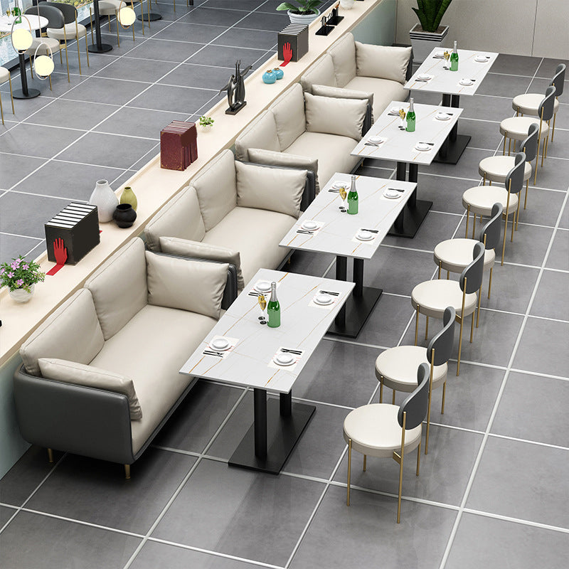 Glam Upholstered Dining Chairs Faux Leather Kitchen Chair with Metal Legs Clearhalo 'Dining Chairs' 'Dining Tables & Seating' 'dining_chair' 'furn' 'furn_dining_chair' 'Furniture' 'Kitchen & Dining Furniture' 6418799