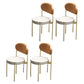 Glam Upholstered Dining Chairs Faux Leather Kitchen Chair with Metal Legs Orange 4 Piece Set Clearhalo 'Dining Chairs' 'Dining Tables & Seating' 'dining_chair' 'furn' 'furn_dining_chair' 'Furniture' 'Kitchen & Dining Furniture' 6418804