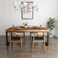 Rectangle Double Pedestal Dining Table Modern Wood Table for Home 63"L x 27.6"W x 29.5"H Without Chairs Clearhalo 'Dining Tables & Seating' 'Dining Tables' 'dining_table' 'furn' 'furn_dining_table' 'Furniture' 'Kitchen & Dining Furniture' 6418875
