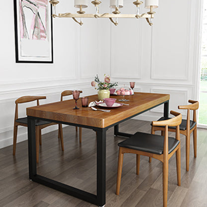 Rectangle Double Pedestal Dining Table Modern Wood Table for Home 47.2"L x 23.6"W x 29.5"H Without Chairs Clearhalo 'Dining Tables & Seating' 'Dining Tables' 'dining_table' 'furn' 'furn_dining_table' 'Furniture' 'Kitchen & Dining Furniture' 6418878