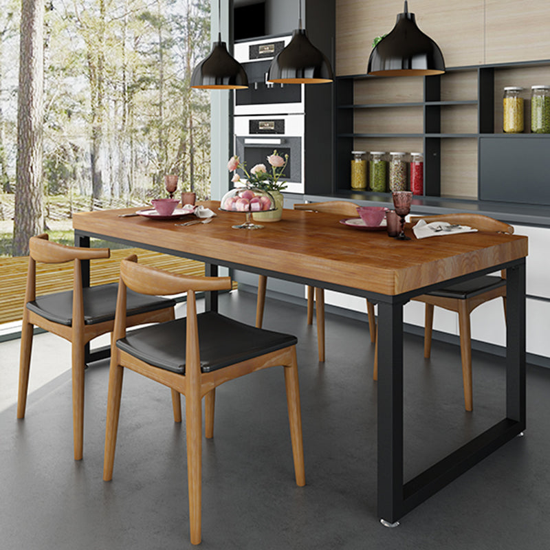 Rectangle Double Pedestal Dining Table Modern Wood Table for Home Clearhalo 'Dining Tables & Seating' 'Dining Tables' 'dining_table' 'furn' 'furn_dining_table' 'Furniture' 'Kitchen & Dining Furniture' 6418883