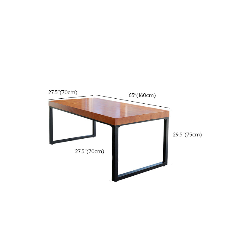 Rectangle Double Pedestal Dining Table Modern Wood Table for Home Clearhalo 'Dining Tables & Seating' 'Dining Tables' 'dining_table' 'furn' 'furn_dining_table' 'Furniture' 'Kitchen & Dining Furniture' 6418884