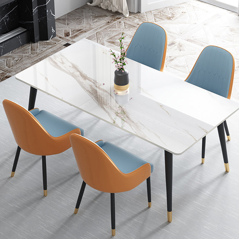 Industrial 4 Legs Dining Table Rectangle Dining Table for Kitchen 55.1"L x 31.5"W x 29.5"H Without Chairs Clearhalo 'Dining Tables & Seating' 'Dining Tables' 'dining_table' 'furn' 'furn_dining_table' 'Furniture' 'Kitchen & Dining Furniture' 6418891