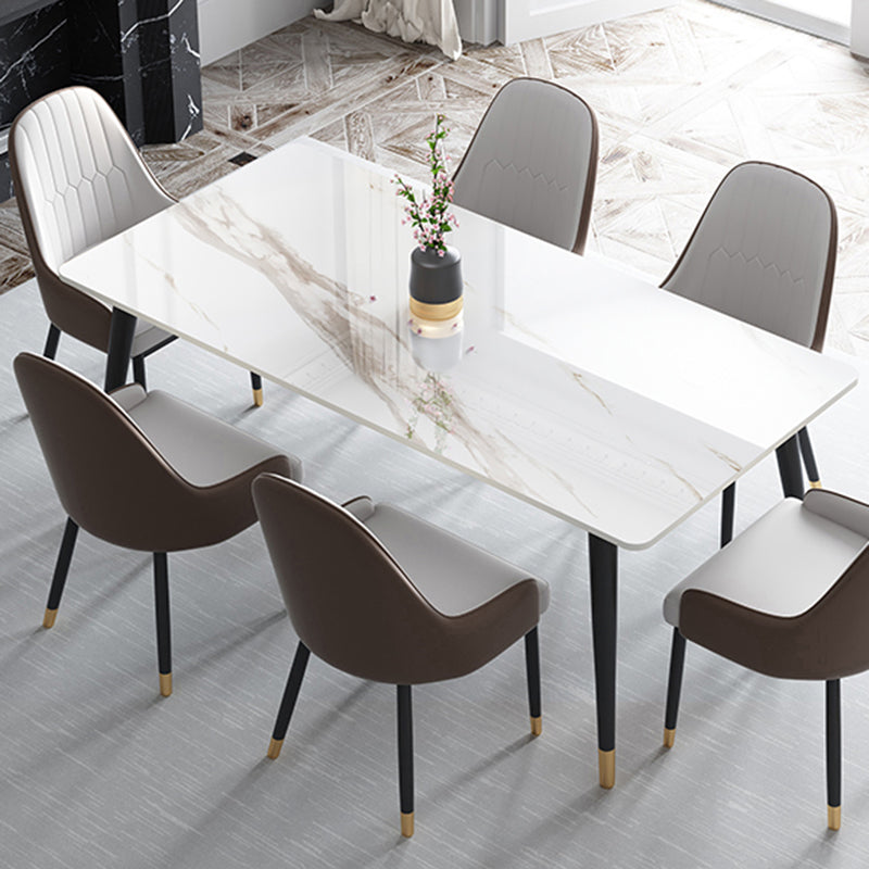 Industrial 4 Legs Dining Table Rectangle Dining Table for Kitchen Clearhalo 'Dining Tables & Seating' 'Dining Tables' 'dining_table' 'furn' 'furn_dining_table' 'Furniture' 'Kitchen & Dining Furniture' 6418897