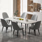 Industrial Iron Legs Dining Table Rectangle Stone Dining Table for Kitchen 63"L x 31.5"W x 29.5"H Without Chairs Clearhalo 'Dining Tables & Seating' 'Dining Tables' 'dining_table' 'furn' 'furn_dining_table' 'Furniture' 'Kitchen & Dining Furniture' 6418904