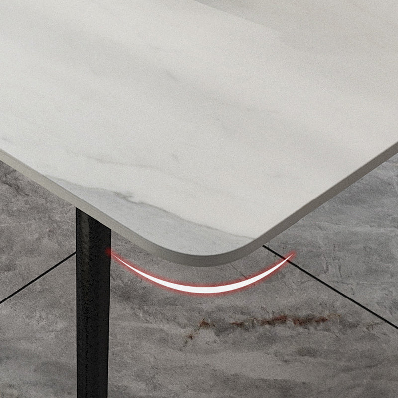 Industrial Iron Legs Dining Table Rectangle Stone Dining Table for Kitchen Clearhalo 'Dining Tables & Seating' 'Dining Tables' 'dining_table' 'furn' 'furn_dining_table' 'Furniture' 'Kitchen & Dining Furniture' 6418908