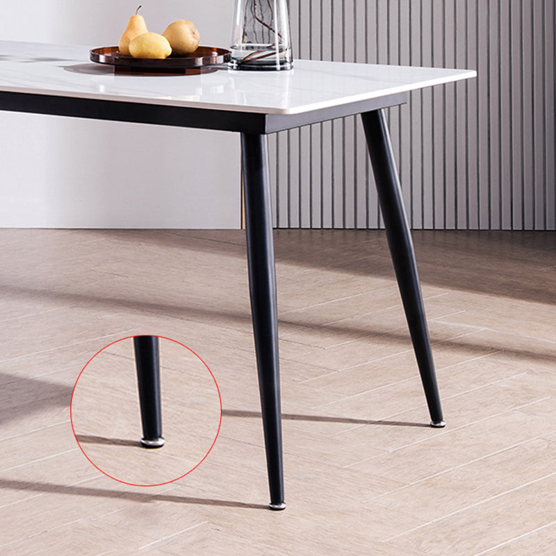 Industrial Iron Legs Dining Table Rectangle Stone Dining Table for Kitchen Clearhalo 'Dining Tables & Seating' 'Dining Tables' 'dining_table' 'furn' 'furn_dining_table' 'Furniture' 'Kitchen & Dining Furniture' 6418909