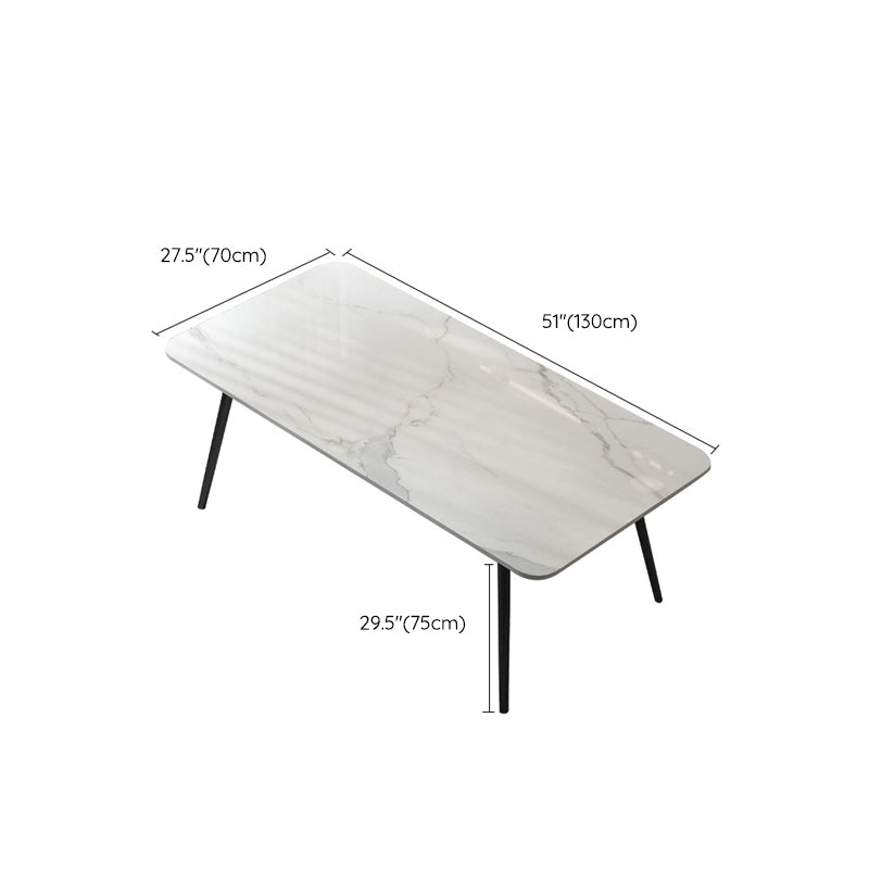 Industrial Iron Legs Dining Table Rectangle Stone Dining Table for Kitchen Clearhalo 'Dining Tables & Seating' 'Dining Tables' 'dining_table' 'furn' 'furn_dining_table' 'Furniture' 'Kitchen & Dining Furniture' 6418912