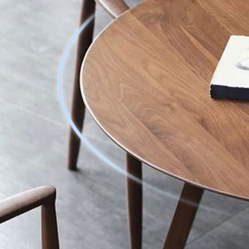 Round Brown Base Dining Table Modern Wood Table for Dining Room Clearhalo 'Dining Tables & Seating' 'Dining Tables' 'dining_table' 'furn' 'furn_dining_table' 'Furniture' 'Kitchen & Dining Furniture' 6418933