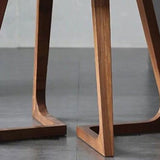 Round Brown Base Dining Table Modern Wood Table for Dining Room Clearhalo 'Dining Tables & Seating' 'Dining Tables' 'dining_table' 'furn' 'furn_dining_table' 'Furniture' 'Kitchen & Dining Furniture' 6418934