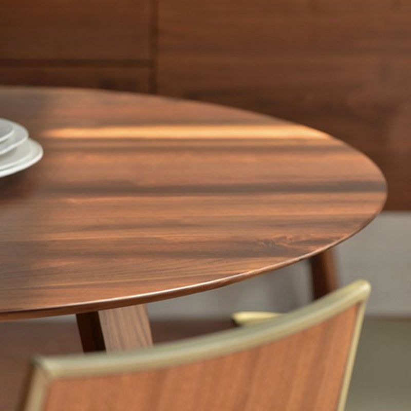 Round Brown Base Dining Table Modern Wood Table for Dining Room Clearhalo 'Dining Tables & Seating' 'Dining Tables' 'dining_table' 'furn' 'furn_dining_table' 'Furniture' 'Kitchen & Dining Furniture' 6418935