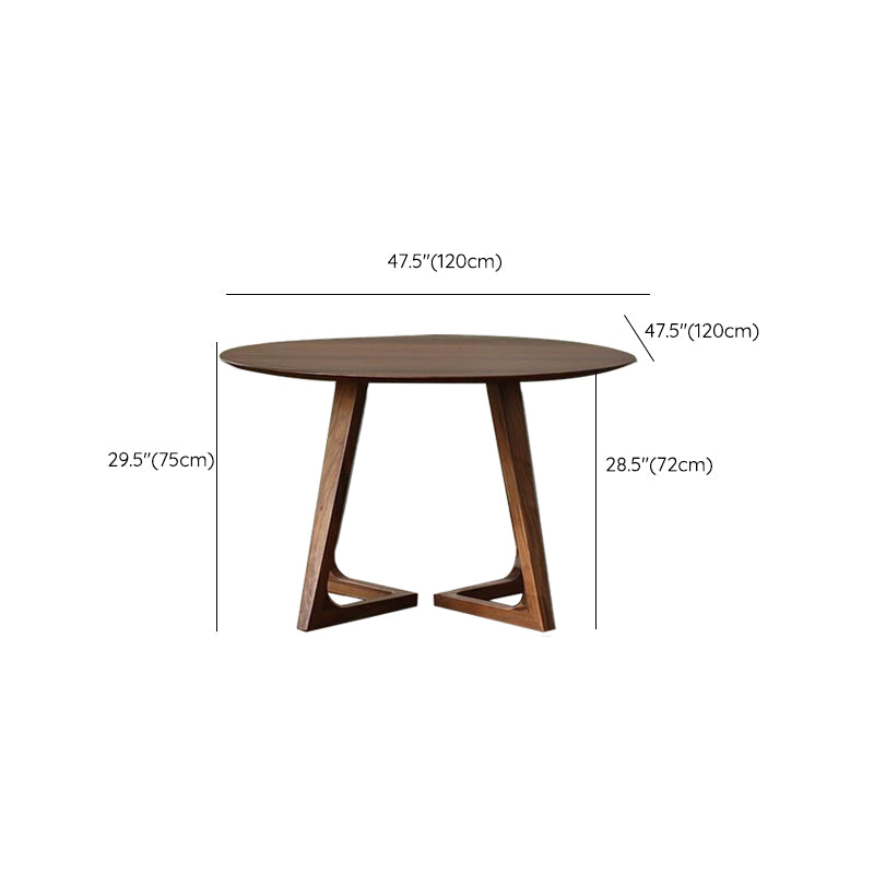 Round Brown Base Dining Table Modern Wood Table for Dining Room Clearhalo 'Dining Tables & Seating' 'Dining Tables' 'dining_table' 'furn' 'furn_dining_table' 'Furniture' 'Kitchen & Dining Furniture' 6418940