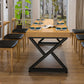 Pine Solid Wood Dining Table Industrial Rectangle Table with Double Pedestal Clearhalo 'Dining Tables & Seating' 'Dining Tables' 'dining_table' 'furn' 'furn_dining_table' 'Furniture' 'Kitchen & Dining Furniture' 6418950