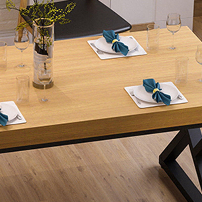 Pine Solid Wood Dining Table Industrial Rectangle Table with Double Pedestal Clearhalo 'Dining Tables & Seating' 'Dining Tables' 'dining_table' 'furn' 'furn_dining_table' 'Furniture' 'Kitchen & Dining Furniture' 6418951