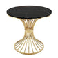 Polished Finish Stone Top Table Modern Style Round Dining Table Black Without Chairs Clearhalo 'Dining Tables & Seating' 'Dining Tables' 'dining_table' 'furn' 'furn_dining_table' 'Furniture' 'Kitchen & Dining Furniture' 6418970