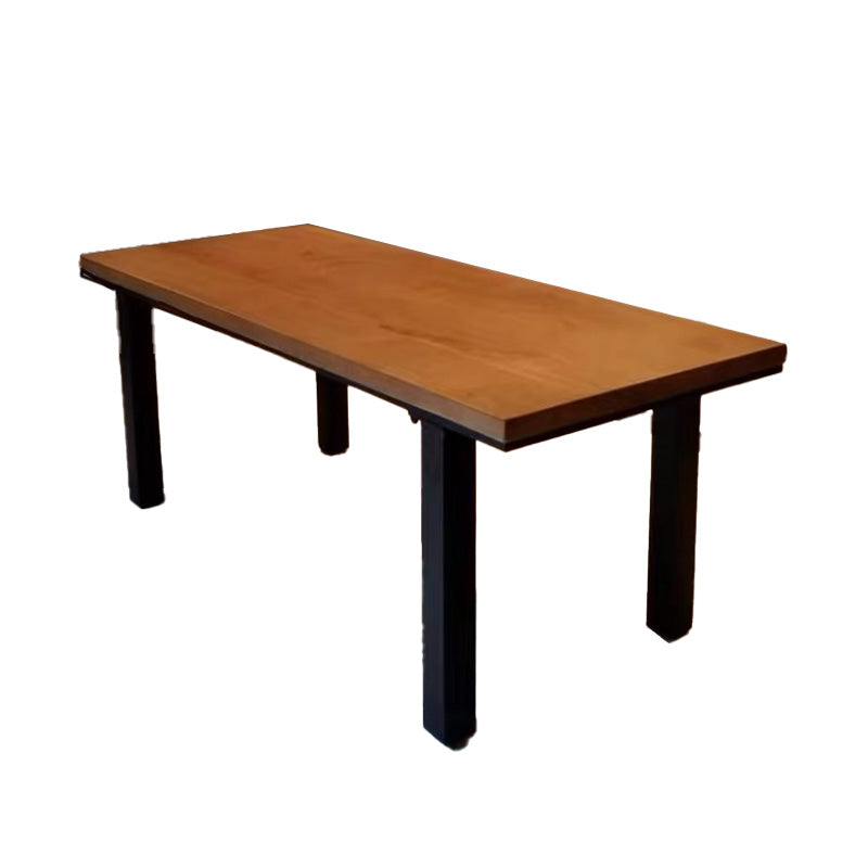 Rectangle 4 Legs Dining Table Industrial Pine Wood Table for Dining Room Without Chairs Clearhalo 'Dining Tables & Seating' 'Dining Tables' 'dining_table' 'furn' 'furn_dining_table' 'Furniture' 'Kitchen & Dining Furniture' 6418975