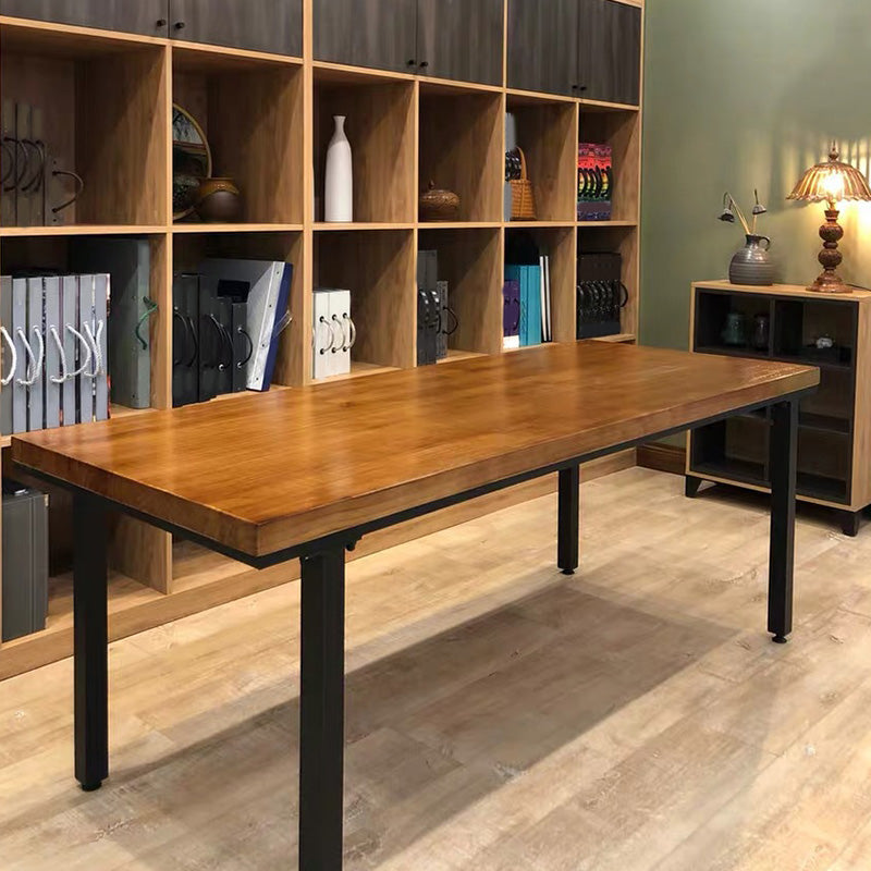 Rectangle 4 Legs Dining Table Industrial Pine Wood Table for Dining Room Clearhalo 'Dining Tables & Seating' 'Dining Tables' 'dining_table' 'furn' 'furn_dining_table' 'Furniture' 'Kitchen & Dining Furniture' 6418982
