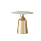 Modern Round Dining Table Glossy White Stone Top Table for Home 31.5"L x 31.5"W x 27.6"H Without Chairs Clearhalo 'Dining Tables & Seating' 'Dining Tables' 'dining_table' 'furn' 'furn_dining_table' 'Furniture' 'Kitchen & Dining Furniture' 6418990
