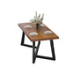 Industrial Brown Wood Top Table Indoor Rectangle Table with Metal Base Clearhalo 'Dining Tables & Seating' 'Dining Tables' 'dining_table' 'furn' 'furn_dining_table' 'Furniture' 'Kitchen & Dining Furniture' 6419011
