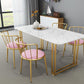 Rectangle Double Pedestal Dining Table Glam Faux Marble Table for Dining Room Clearhalo 'Dining Tables & Seating' 'Dining Tables' 'dining_table' 'furn' 'furn_dining_table' 'Furniture' 'Kitchen & Dining Furniture' 6419031