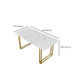 Rectangle Double Pedestal Dining Table Glam Faux Marble Table for Dining Room Clearhalo 'Dining Tables & Seating' 'Dining Tables' 'dining_table' 'furn' 'furn_dining_table' 'Furniture' 'Kitchen & Dining Furniture' 6419034