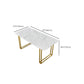Rectangle Double Pedestal Dining Table Glam Faux Marble Table for Dining Room Clearhalo 'Dining Tables & Seating' 'Dining Tables' 'dining_table' 'furn' 'furn_dining_table' 'Furniture' 'Kitchen & Dining Furniture' 6419035