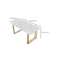 Rectangle Double Pedestal Dining Table Glam Faux Marble Table for Dining Room Clearhalo 'Dining Tables & Seating' 'Dining Tables' 'dining_table' 'furn' 'furn_dining_table' 'Furniture' 'Kitchen & Dining Furniture' 6419037