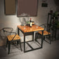 Industrial Indoor Dining Table Brown Wood Top Table with Metal Frame 27.6"L x 27.6"W x 29.5"H Without Chairs Clearhalo 'Dining Tables & Seating' 'Dining Tables' 'dining_table' 'furn' 'furn_dining_table' 'Furniture' 'Kitchen & Dining Furniture' 6419043