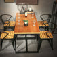 Industrial Indoor Dining Table Brown Wood Top Table with Metal Frame Clearhalo 'Dining Tables & Seating' 'Dining Tables' 'dining_table' 'furn' 'furn_dining_table' 'Furniture' 'Kitchen & Dining Furniture' 6419049