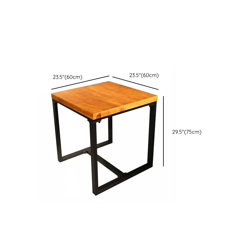 Industrial Indoor Dining Table Brown Wood Top Table with Metal Frame Clearhalo 'Dining Tables & Seating' 'Dining Tables' 'dining_table' 'furn' 'furn_dining_table' 'Furniture' 'Kitchen & Dining Furniture' 6419054