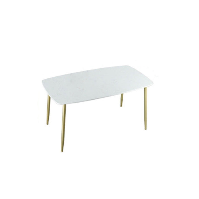 Rectangle Golden Base Dining Table Glam Faux Marble Table for Dining Room 47.2"L x 23.6"W x 29.5"H Without Chairs Clearhalo 'Dining Tables & Seating' 'Dining Tables' 'dining_table' 'furn' 'furn_dining_table' 'Furniture' 'Kitchen & Dining Furniture' 6419057